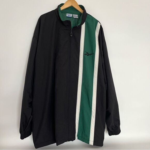 VINTAGE 1990s REEBOK FULL ZIP TRACK JACKET WINDBREAKER XXL - Picture 1 of 7